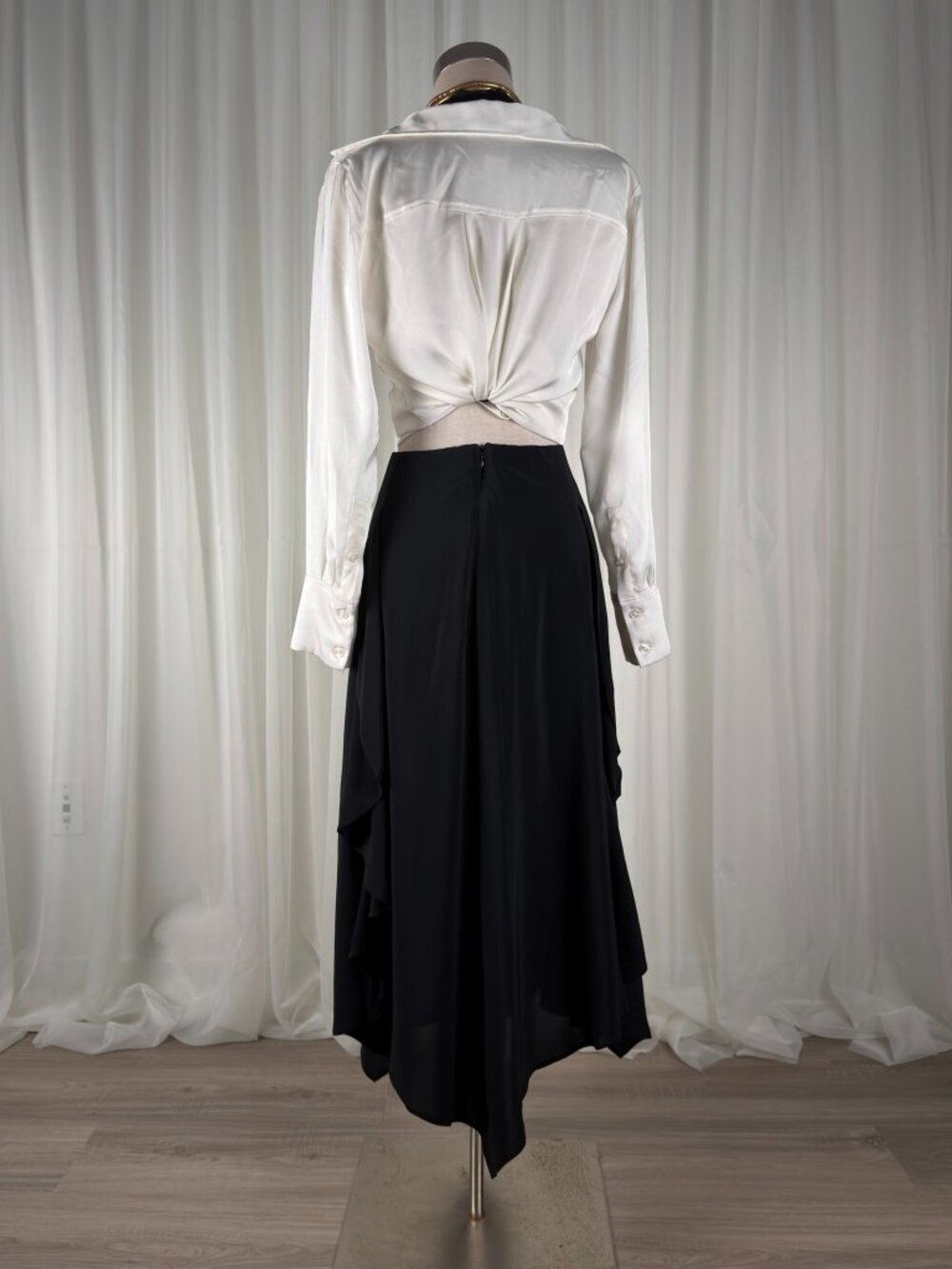 INC Ethereal Ruffle Handkerchief Hem Skirt Womens Black Medium NWT - Picture 4 of 6